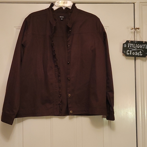 krazy kat Jackets & Blazers - Krazy Kat Brown Denim Jacket Medium Chocolate